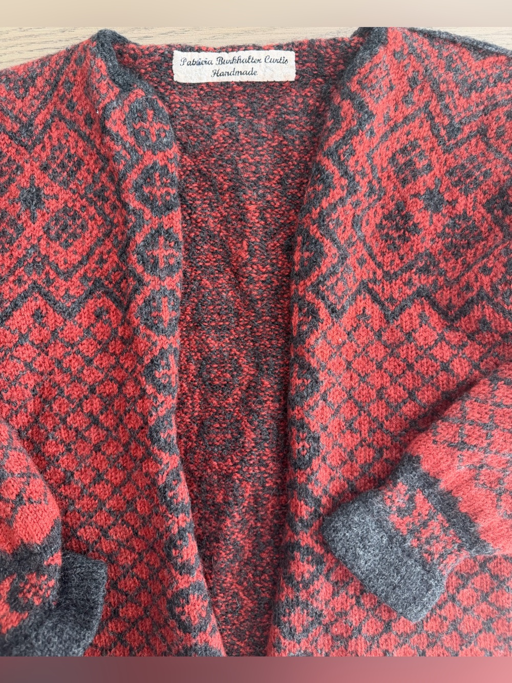 Red and Gray Patterned Men’s Sweater